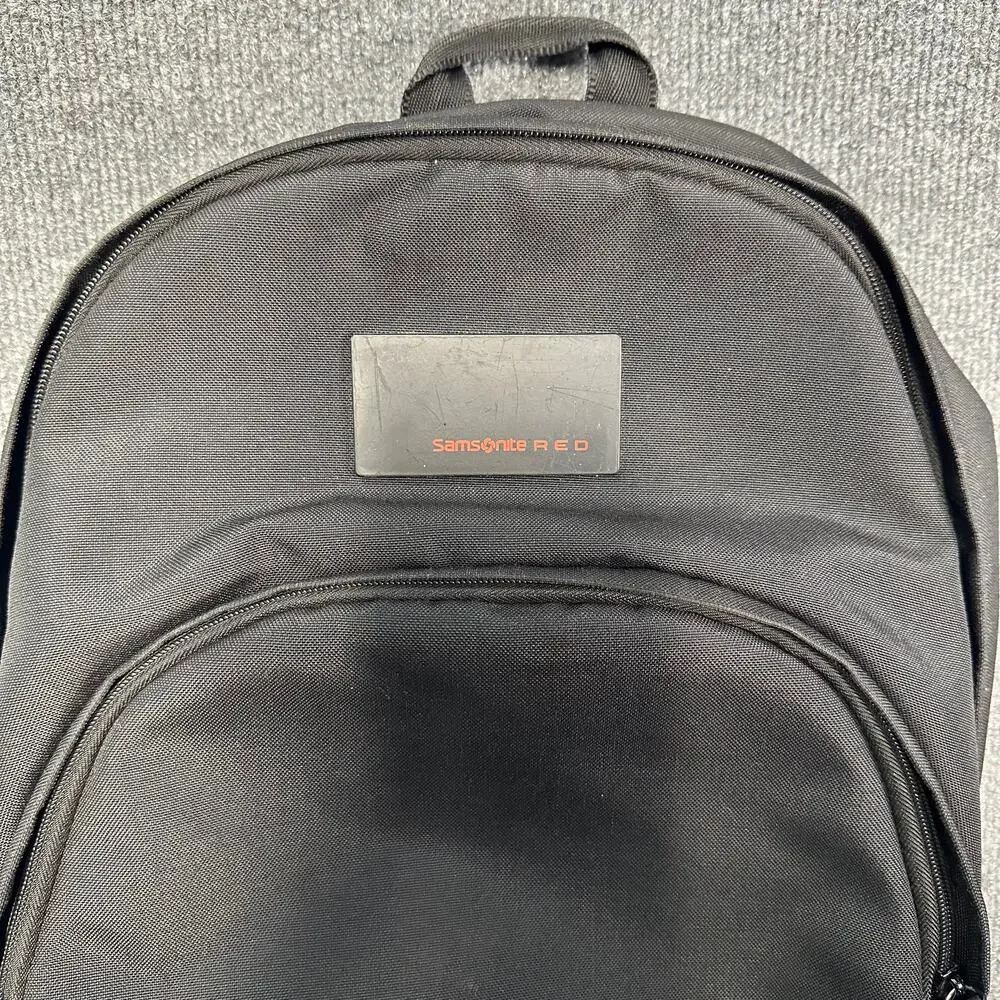 Samsonite Red Laptop Backpack Travel Work Multi-Compartment Canvas Bag